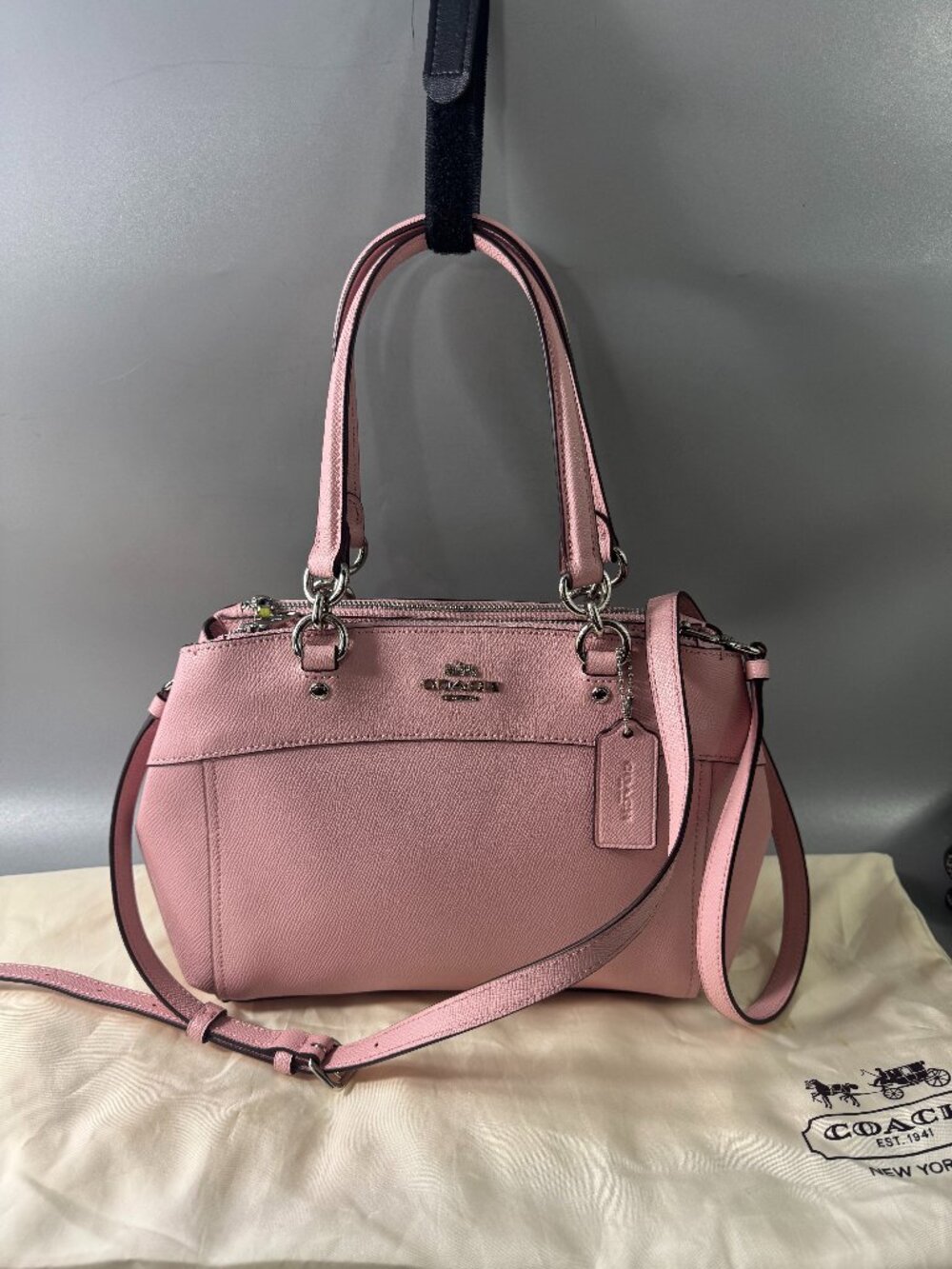 NWOT Authentic Coach F25395 Crossgrain Mini Brooke Carryall- Blush Pink